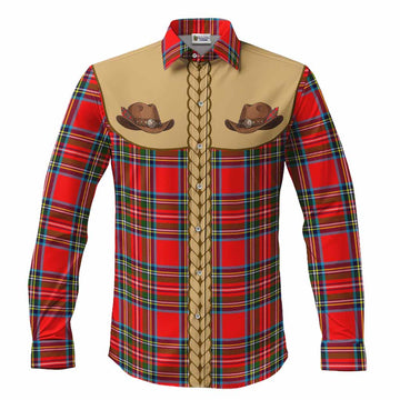 Royal Stewart Tartan Long Sleeve Button Shirts Wee Coo Cowboy Cute Style
