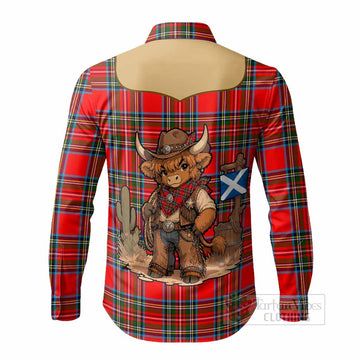 Royal Stewart Tartan Long Sleeve Button Shirts Wee Coo Cowboy Cute Style