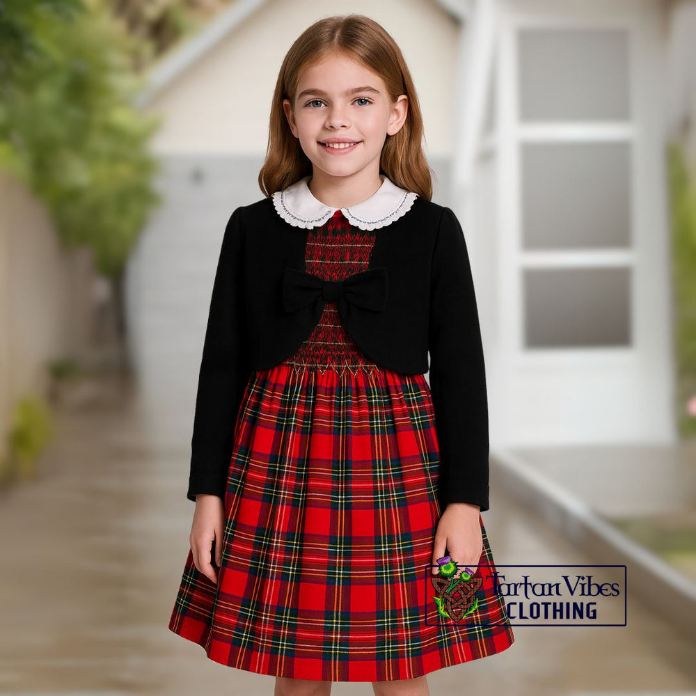 Royal Stewart Tartan Smock Dress with Bow Jacket
