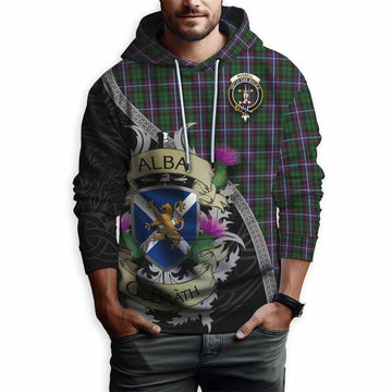 Russell Tartan Family Crest Hoodie Lion Rampant Royal Thistle Shield Celtic Inspired Pullover Hoodie - Tartan Vibes Clothing