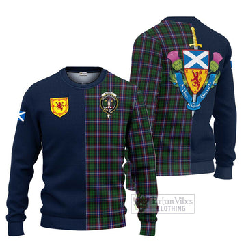 Russell Tartan Ugly Sweater Alba with Scottish Lion Royal Arm Half Style Unisex - Tartan Vibes Clothing