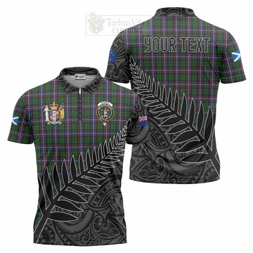 Russell Crest Tartan Zipper Polo Shirt with New Zealand Silver Fern Half Style Unisex - Tartan Vibes Clothing
