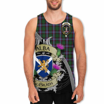 Tartan Vibes Clothing Russell Tartan Family Crest Men's Tank Top Lion Rampant Royal Thistle Shield Celtic Inspired