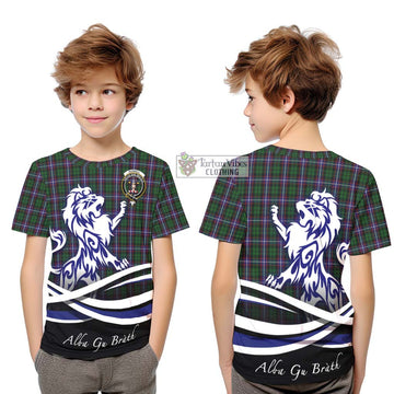 Russell Tartan Kid T-Shirt with Alba Gu Brath Regal Lion Emblem Youth XL Size14 - Tartan Vibes Clothing
