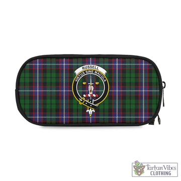 Russell Tartan Pen and Pencil Case with Family Crest One Size 4.13*8.74 inch - Tartan Vibes Clothing