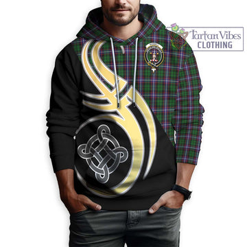 Russell Tartan Hoodie with Family Crest and Celtic Symbol Style Zip Hoodie - Tartan Vibes Clothing