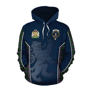 Russell Tartan Cotton Hoodie with Family Crest and Lion Rampant Vibes Sport Style Pullover Hoodie XS - Tartan Vibes Clothing
