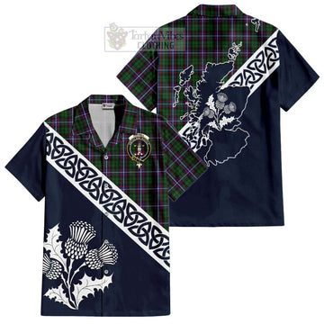 Russell Tartan Hawaiian Shirt Featuring Thistle and Scotland Map Kid - Tartan Vibes Clothing