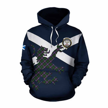 Russell Tartan Lion Rampant Cotton Hoodie Proudly Display Your Heritage with Alba Gu Brath and Clan Name Pullover Hoodie XS - Tartan Vibes Clothing
