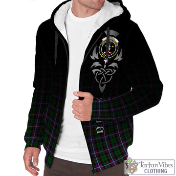 Russell Tartan Sherpa Hoodie Featuring Alba Gu Brath Family Crest Celtic Inspired Unisex - Tartan Vibes Clothing