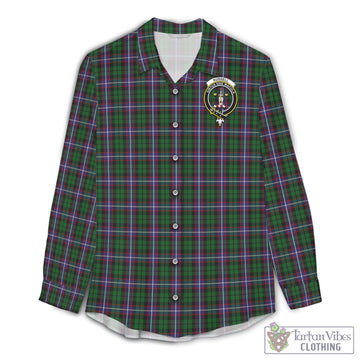Russell Tartan Women's Casual Shirt with Family Crest Female - Tartan Vibes Clothing