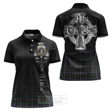 Russell Tartan Women's Polo Shirt Featuring Alba Gu Brath Family Crest Celtic Inspired Women - Tartan Vibes Clothing