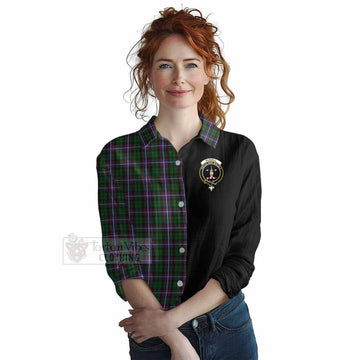 Russell Tartan Women's Casual Shirt with Family Crest and Half Of Me Style Female - Tartan Vibes Clothing