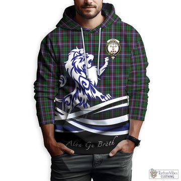 Russell Tartan Hoodie with Alba Gu Brath Regal Lion Emblem Zip Hoodie - Tartan Vibes Clothing