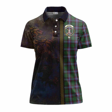 Russell Tartan Family Crest Women's Polo Shirt Alba Gu Brath Be Brave Lion Ancient Style Women - Tartan Vibes Clothing