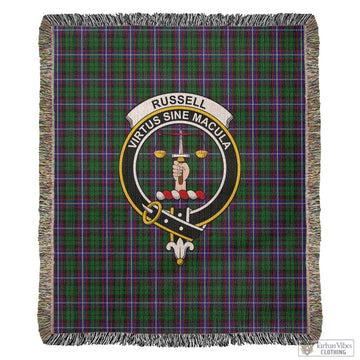 Russell Tartan Woven Blanket with Family Crest