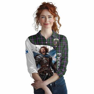 Tartan Vibes Clothing Russell Crest Tartan Women's Casual Shirt Inspired by the Freedom of Scottish Warrior