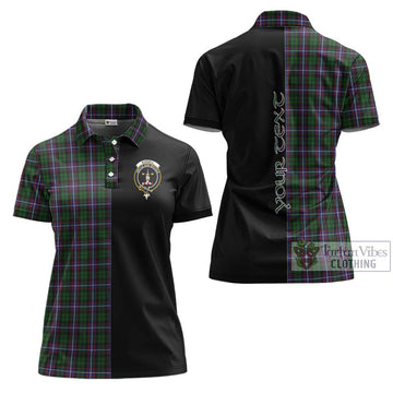 Russell Tartan Women's Polo Shirt with Family Crest and Half Of Me Style Women - Tartan Vibes Clothing