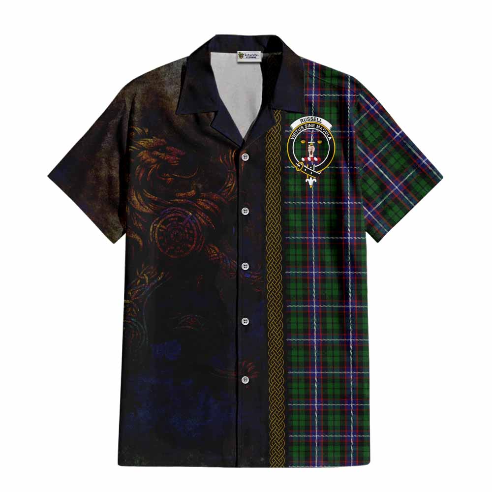 Russell Tartan Family Crest Hawaiian Shirt Alba Gu Brath Be Brave Lion Ancient Style Kid - Tartan Vibes Clothing