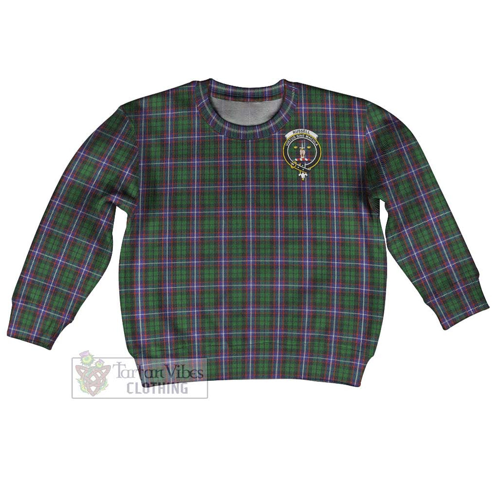 Russell Tartan Kid Ugly Sweater with Family Crest Kid - Tartan Vibes Clothing