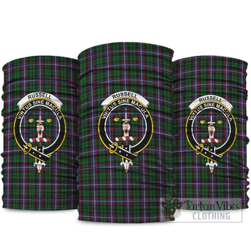 Russell Tartan Neck Gaiters, Tartan Bandanas, Tartan Head Band with Family Crest package One Size - Tartan Vibes Clothing
