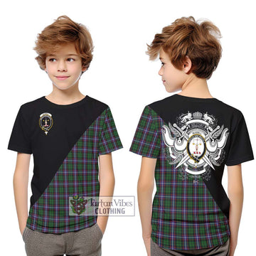 Russell Tartan Kid T-Shirt with Family Crest and Military Logo Style Youth XL Size14 - Tartan Vibes Clothing