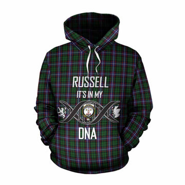 Russell Tartan Cotton Hoodie with Family Crest DNA In Me Style Pullover Hoodie XS - Tartan Vibes Clothing
