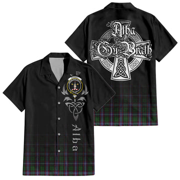 Russell Tartan Hawaiian Shirt Shirt Featuring Alba Gu Brath Family Crest Celtic Inspired Kid - Tartan Vibes Clothing