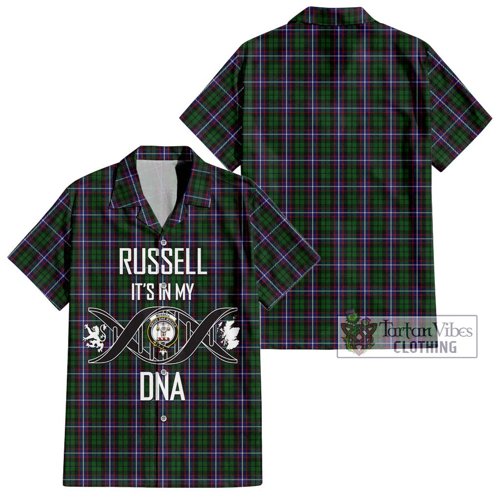 Russell Tartan Hawaiian Shirt with Family Crest DNA In Me Style Kid - Tartan Vibes Clothing