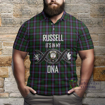 Russell Tartan Polo Shirt with Family Crest DNA In Me Style Kid - Tartan Vibes Clothing