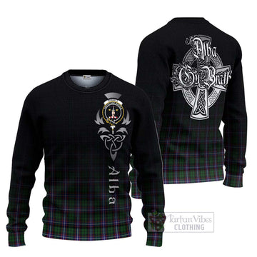 Russell Tartan Ugly Sweater Featuring Alba Gu Brath Family Crest Celtic Inspired Unisex - Tartan Vibes Clothing