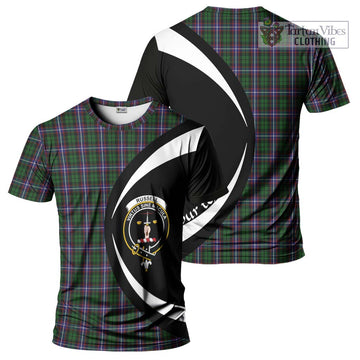Russell Tartan T-Shirt with Family Crest Circle Style Kid's Shirt - Tartan Vibes Clothing