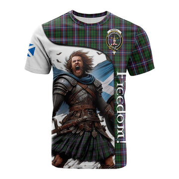 Tartan Vibes Clothing Russell Crest Tartan Cotton T-shirt Inspired by the Freedom of Scottish Warrior