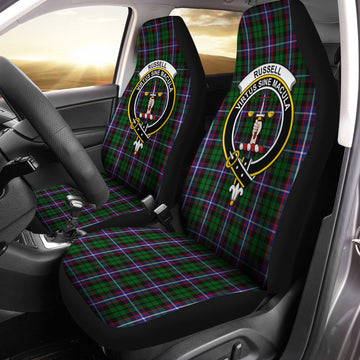 Russell Tartan Car Seat Cover with Family Crest One Size - Tartan Vibes Clothing