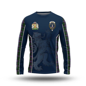 Russell Tartan Long Sleeve T-Shirt with Family Crest and Lion Rampant Vibes Sport Style Unisex - Tartan Vibes Clothing