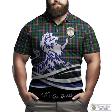 Russell Tartan Polo Shirt with Alba Gu Brath Regal Lion Emblem Kid - Tartan Vibes Clothing