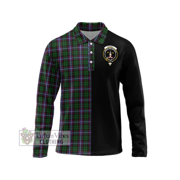 Russell Tartan Long Sleeve Polo Shirt with Family Crest and Half Of Me Style Unisex - Tartan Vibes Clothing