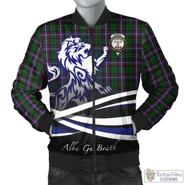 Russell Tartan Bomber Jacket with Alba Gu Brath Regal Lion Emblem Unisex - Tartan Vibes Clothing