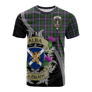 Russell Tartan Family Crest Cotton T-shirt Lion Rampant Royal Thistle Shield Celtic Inspired Kid's Shirt - Tartan Vibes Clothing