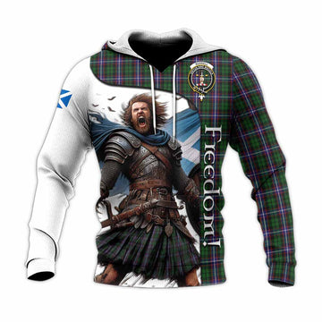 Tartan Vibes Clothing Russell Crest Tartan Knitted Hoodie Inspired by the Freedom of Scottish Warrior