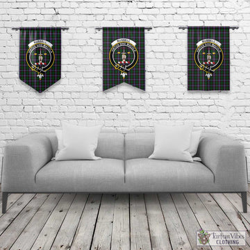 Russell Tartan Gonfalon, Tartan Banner with Family Crest Rectangle - Tartan Vibes Clothing