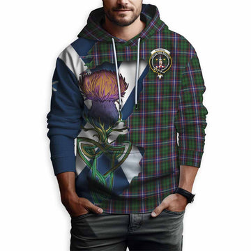 Tartan Vibes Clothing Russell Tartan Family Crest Hoodie Scottish Thistle Celtic Inspired