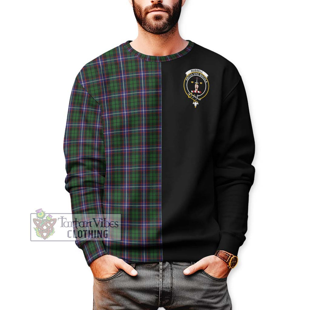 Russell Tartan Sweatshirt with Family Crest and Half Of Me Style Unisex - Tartan Vibes Clothing