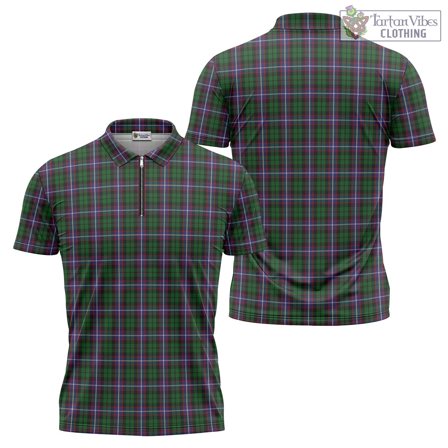 Russell Tartan Zipper Polo Shirt Unisex - Tartan Vibes Clothing