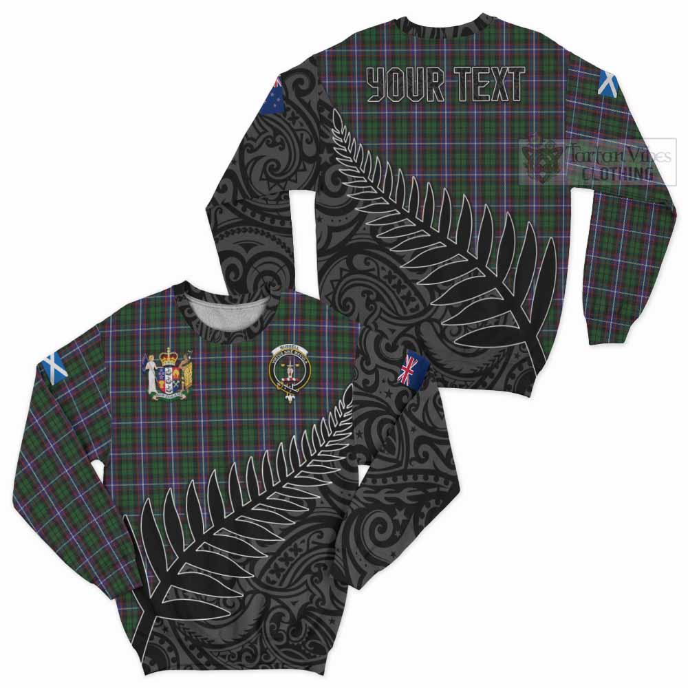Russell Crest Tartan Sweatshirt with New Zealand Silver Fern Half Style Unisex - Tartan Vibes Clothing