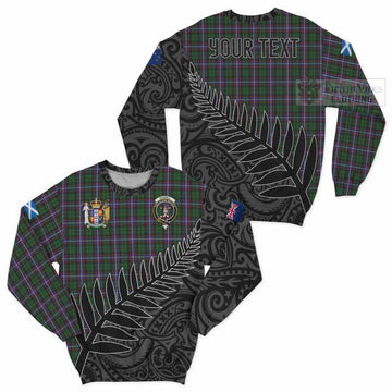 Russell Crest Tartan Sweatshirt with New Zealand Silver Fern Half Style Unisex - Tartan Vibes Clothing