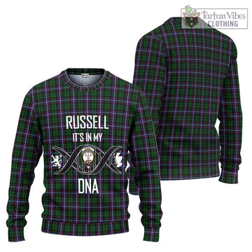 Russell Tartan Ugly Sweater with Family Crest DNA In Me Style Unisex - Tartan Vibes Clothing