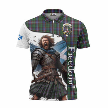 Tartan Vibes Clothing Russell Crest Tartan Zipper Polo Shirt Inspired by the Freedom of Scottish Warrior