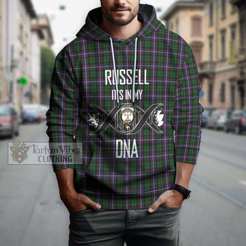 Russell Tartan Hoodie with Family Crest DNA In Me Style Pullover Hoodie - Tartan Vibes Clothing