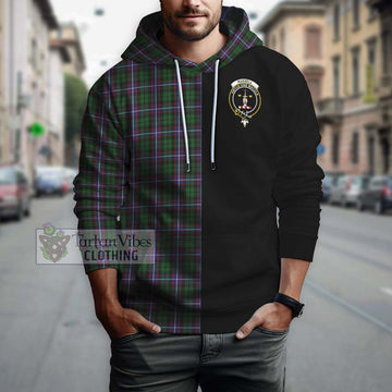 Russell Tartan Hoodie with Family Crest and Half Of Me Style Zip Hoodie - Tartan Vibes Clothing